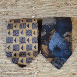 Set Of 2  Vintage Torriani Patterned Silk Ties Made in Italy